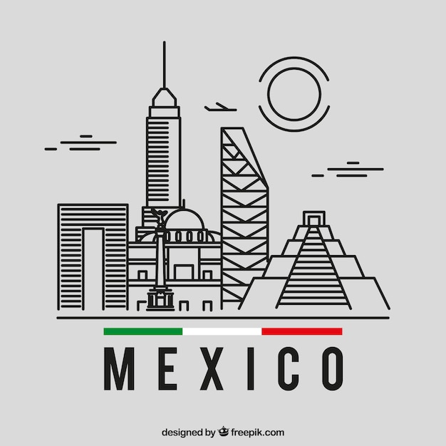 Mexico skyline background