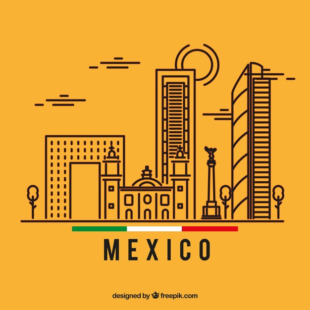 Mexico skyline background
