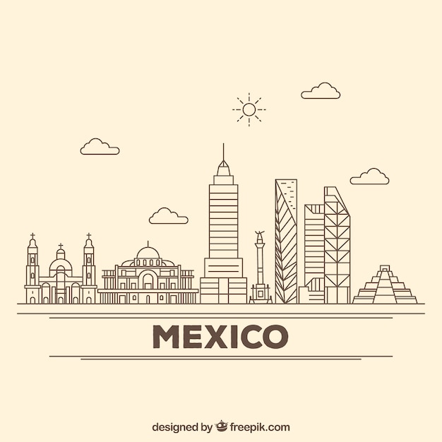 メキシコのスカイラインの背景