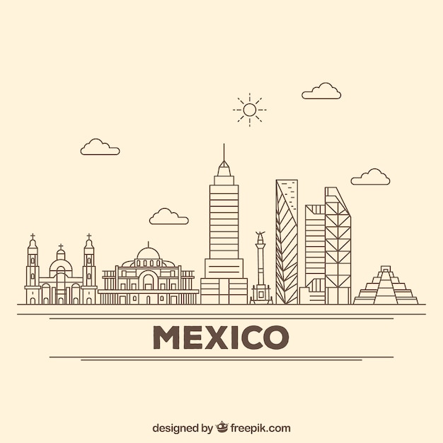 Mexico skyline background