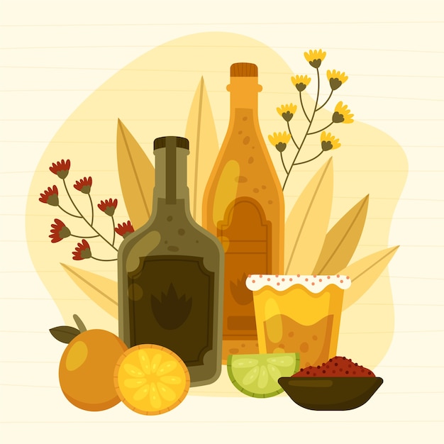 Free vector mezcal illustration in hand drawn style