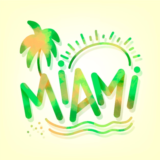 Free vector miami city lettering