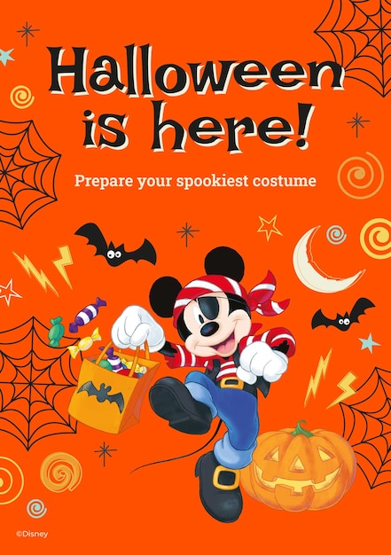 Mickey and Minnie Mouse Halloween Card