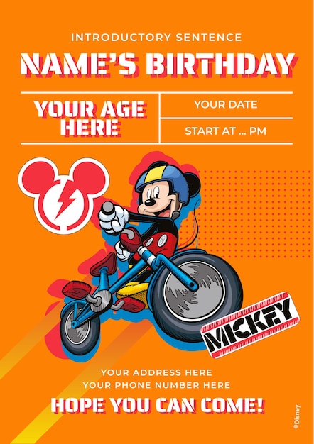 Mickey Mouse Birthday Invitation