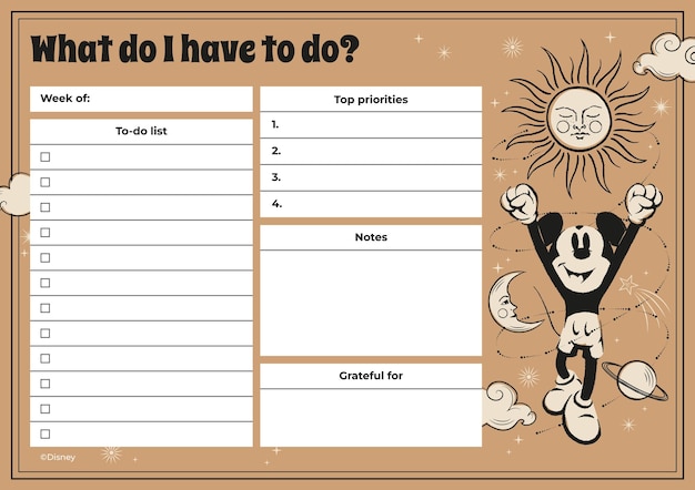 Mickey Mouse To Do List