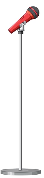 Microphone with stand on white background