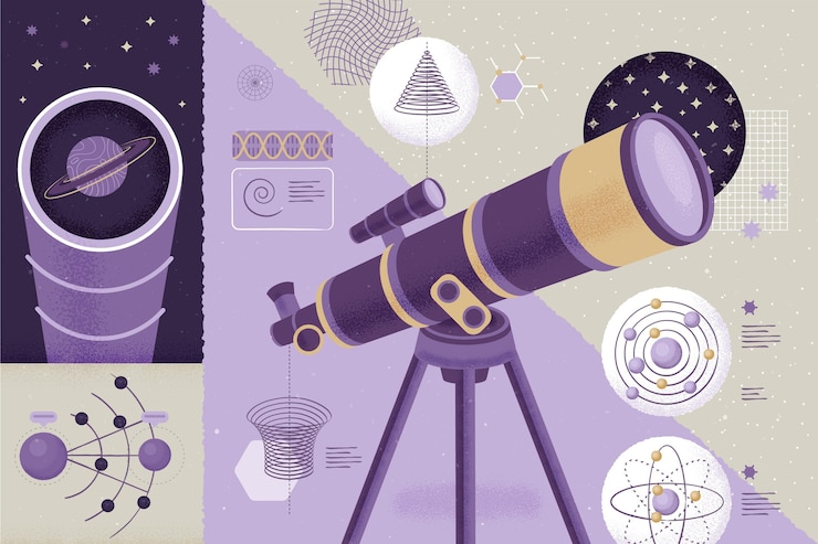 Free Vector microscope in the room back to school concept