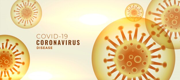 微視的covid-19コロナウイルス感染症の概念バナー
