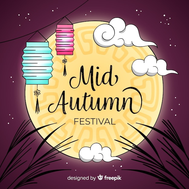 Free vector mid autumn festival background