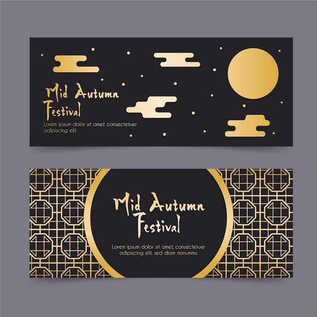 Free vector mid-autumn festival banners