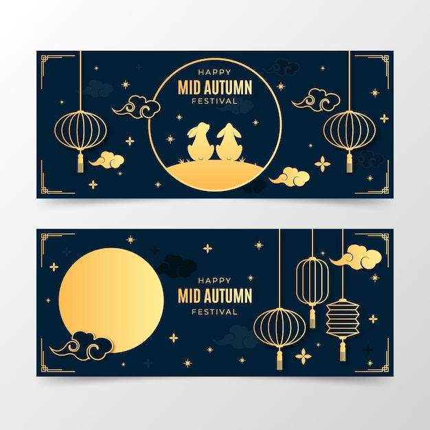 Free vector mid-autumn festival banners