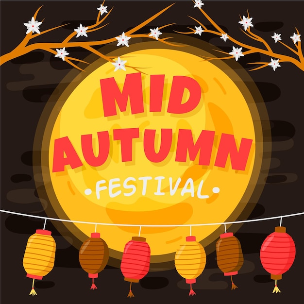 Free vector mid-autumn festival drawn theme