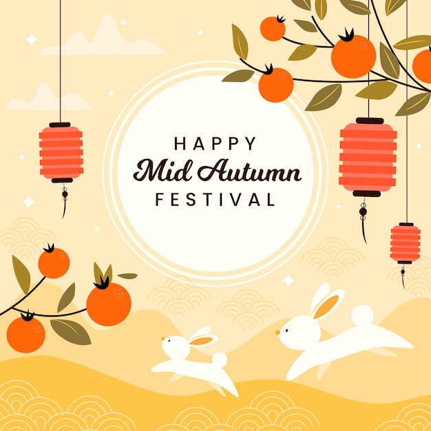 Free vector mid-autumn festival event concept