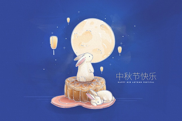 Free vector mid-autumn festival in flat design