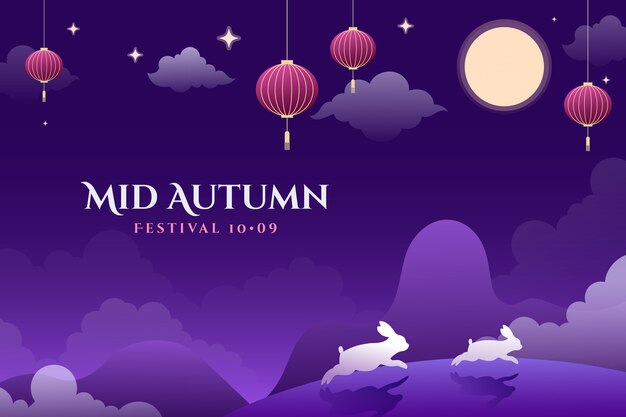 Mid autumn festival gradient background