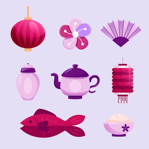 Mid autumn festival gradient elements collection