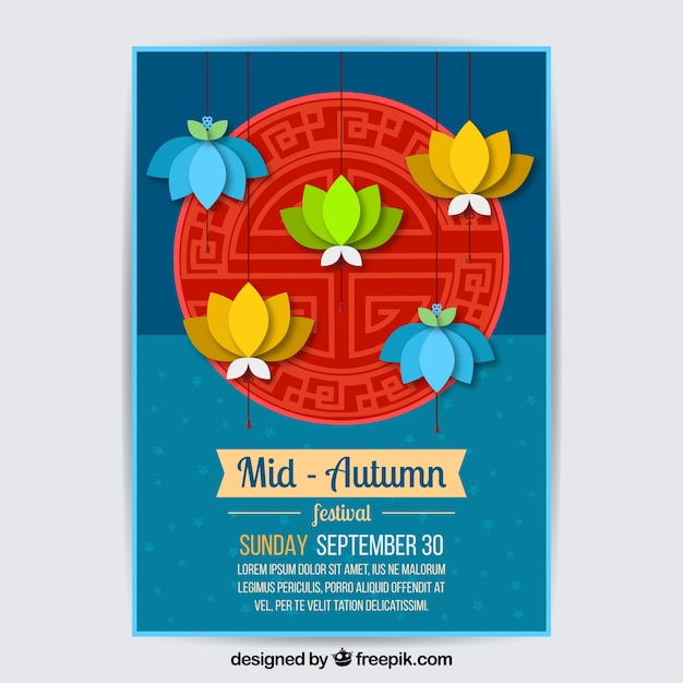 Free vector mid autumn poster