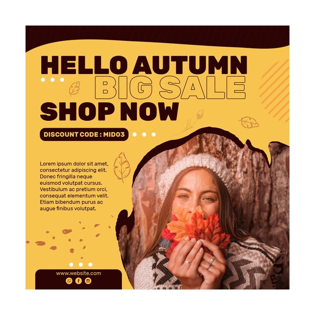 Mid autumn squared flyer template