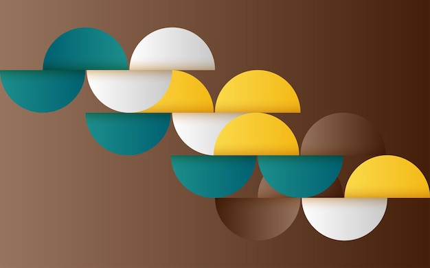 Midcentury geometric abstract pattern with simple shapes