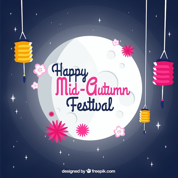 Free vector middle autumn festival background