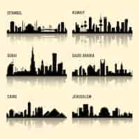 Free vector middle east cities set