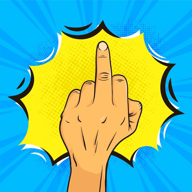 Free vector middle finger symbol in comic style