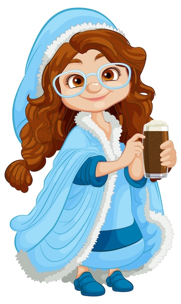 Бесплатное векторное изображение Женщина средних лет с очками и зимним пальто