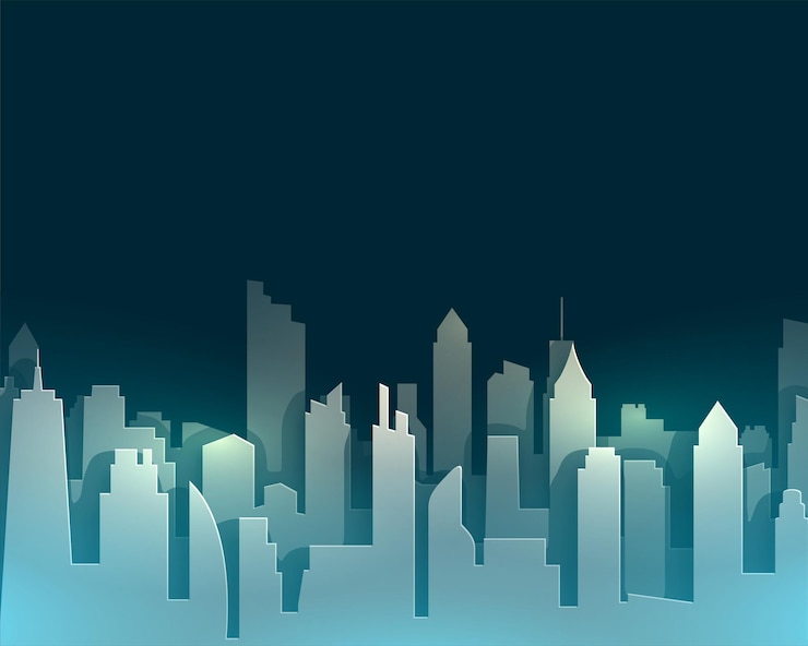 Free Vector midtown skyline building in the city experience modern exterior