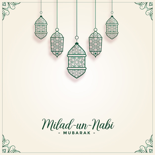 Milad un nabi decorative lamps festival background