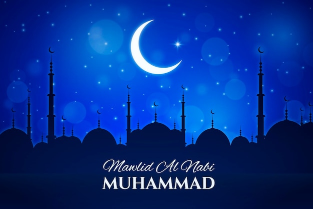 Free vector milad-un-nabi greeting illustration