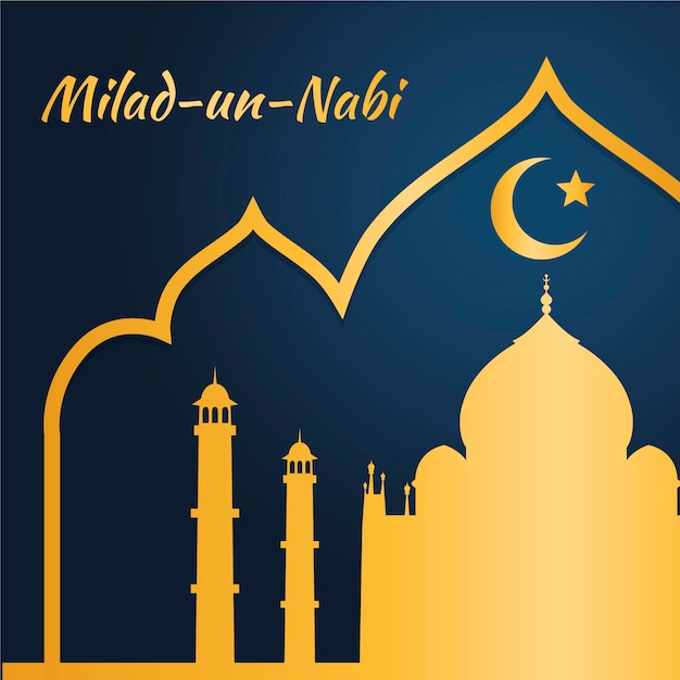 Free vector milad-un-nabi greeting style