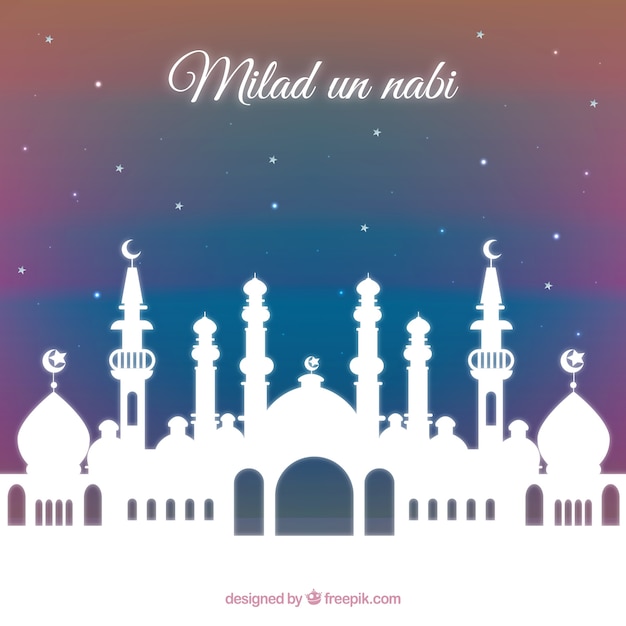 Free vector milad un nabi mosque background