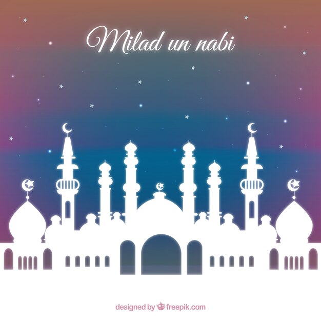 Free Vector milad un nabi mosque background