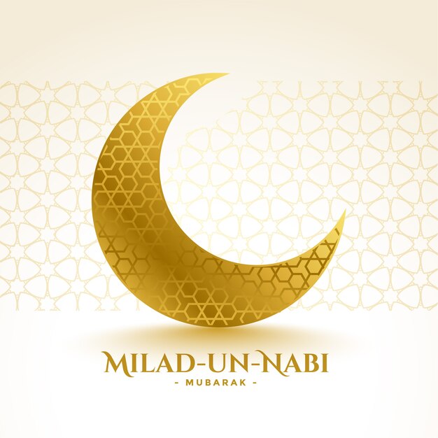 Milad un nabi mubarak golden moon greeting card