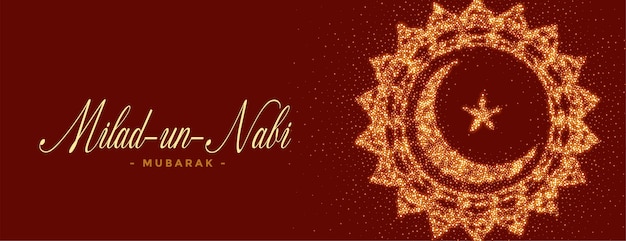 Milad un nabi mubarak sparkles banner design