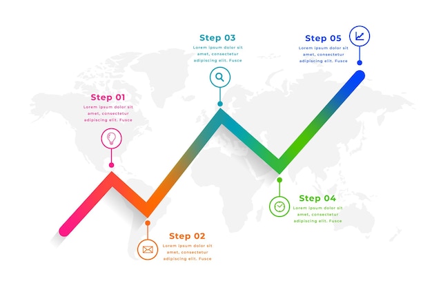 Free vector milestone step map diagram template for business presentation