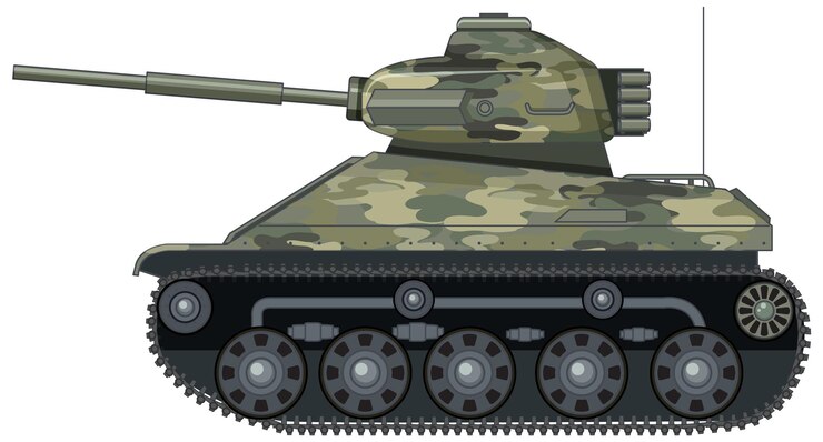 Free Vector military battle tank on white background
