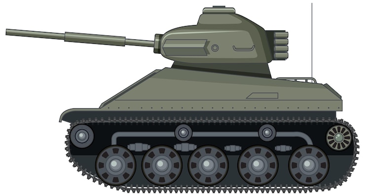 無料Vector 白い背景の上の軍の戦車