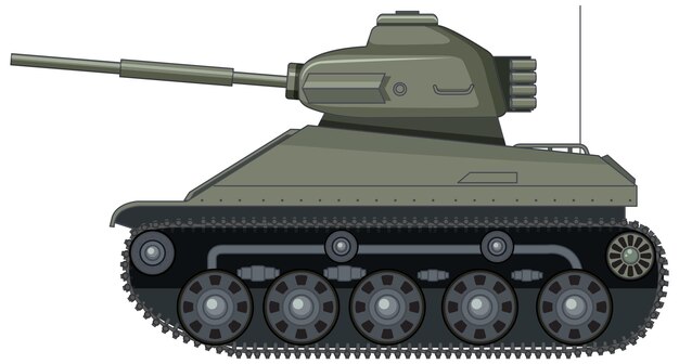 흰색 바탕에 군사 전투 탱크