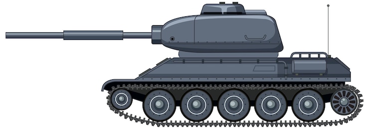 無料Vector 白い背景の上の軍の戦車
