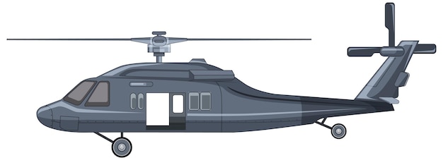 A military helicopter on white background