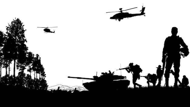 Military  illustration, army background.