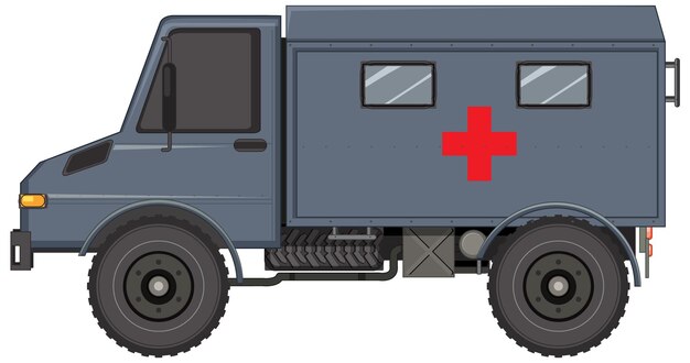 Военно-медицинский автомобиль на белом фоне