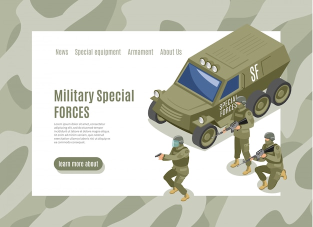 Military special forces landing page