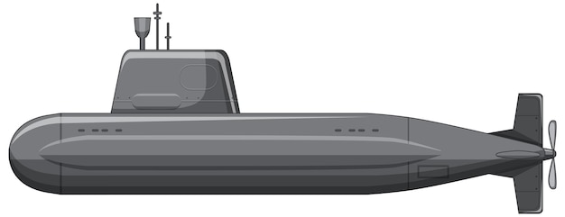 A military submarine on white background