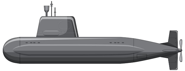 Военная подводная лодка на белом фоне