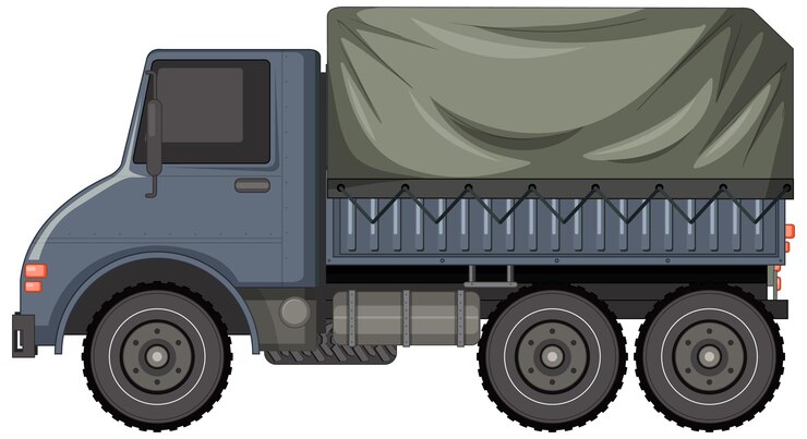 Бесплатный Вектор военная машина на белом фоне