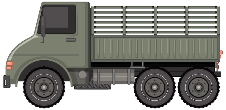 Бесплатный Вектор военная машина на белом фоне