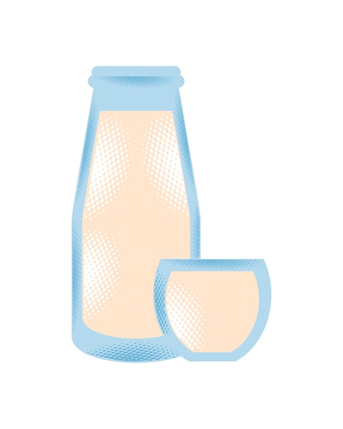 Free vector milk bottle and glass illustration