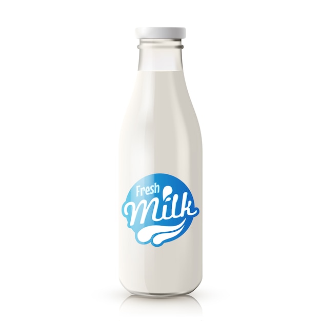 Реалистичная молочная бутылка